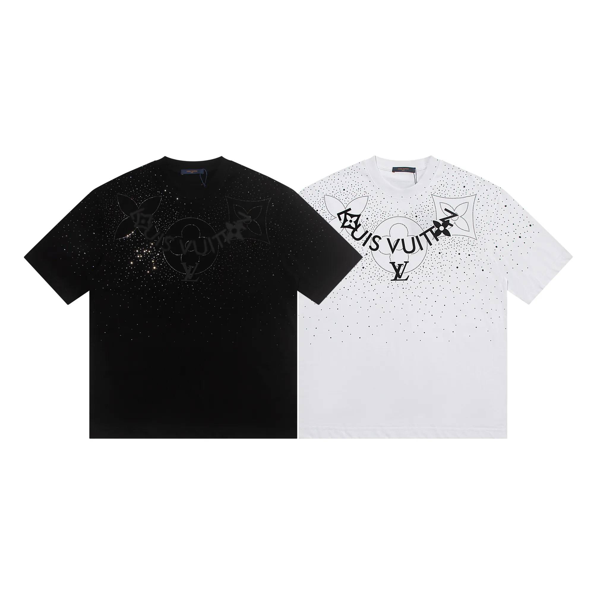 🅿️180 louis vuitto*2026 latest short-sleeved T-shirt (hot diamond) Material: Made of high version 300g double yarn combed cotton Size: S M L XL Color: black white Style number: W2652